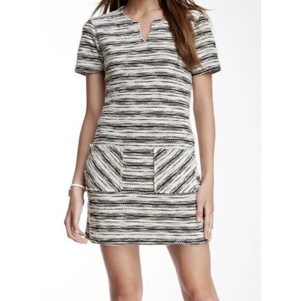 Velvet by Graham & Spencer Black Beach Knit Sweater Dress Pockets Size P